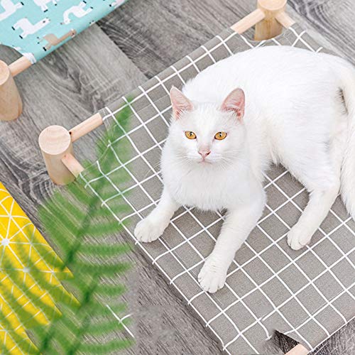 JNWEIYU Elevada Cama del Animal doméstico portátil, Raise Zona de Relax for Perros y Gatos con Madera sólida de refrigeración Cama del Animal doméstico, Verano