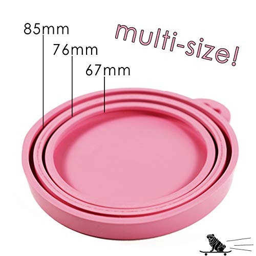 Juego de 2 Roll Carlino de Lata Tapa para Comida para Animales, Alimentos auténtica Silicona | 3 in1 Ajuste | Gatos y Perros