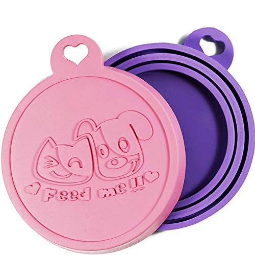 Juego de 2 Roll Carlino de Lata Tapa para Comida para Animales, Alimentos auténtica Silicona | 3 in1 Ajuste | Gatos y Perros