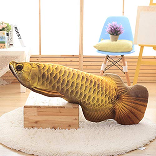 Juguete De Peluche Arawana Fish, Pez Suave Acuático Animales Muñeca Mascotas Gatos Perros Juguete De Piso, Sofá Decoración Almohada De Pez Dorado, 60 Cm