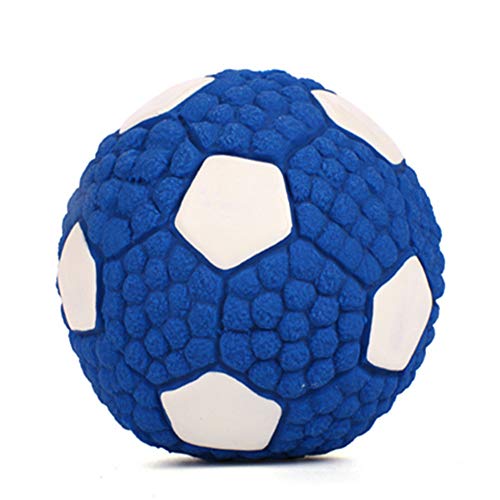 Juguete para Perro Anti-Bite Látex Relleno Muñeca Algodón Perro Limpieza Dientes Fútbol Tenis Voleibol Mascota Entrenamiento con Sonido Interactivo Pelota Adecuado para Todos los Perros,Blue