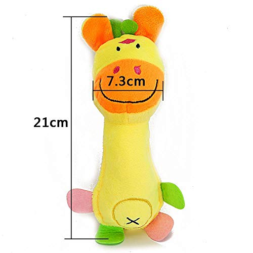 Juguetes para mascotas Perros Gatos Juguete Seguro Suave Sólido Felpa Mono Jirafa Cerdo Masticar Juguetes Para mascotas Juego Perro Gato Entrenamiento Productos para mascotas, amarillo, 21x7.3cm