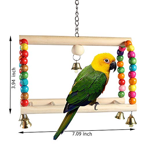 Juguetes para Pajaros, 8 Piezas Juguete de Ave Colorida para Masticar Pájaros Columpios de Juguete Juguetes, Colgar Juguetes de Jaula de Pájaros o Pequeños Periquitos Cockatiels Conure Guacamayos