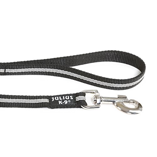 Julius-K9 216-NL-1S Correa Tubular de IDC con Asa, 1 M x 19 mm, Negro