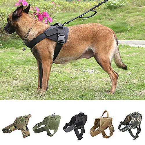 JW-online Arneses tácticos para Patrulla Militar K9 Perro Perro Collar de Perro de Trabajo Chaleco arnés con Suministros de contexto de Servicio Perros,MCP,L