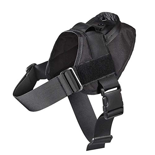 JW-online Arneses tácticos para Patrulla Militar K9 Perro Perro Collar de Perro de Trabajo Chaleco arnés con Suministros de contexto de Servicio Perros,Negro,L