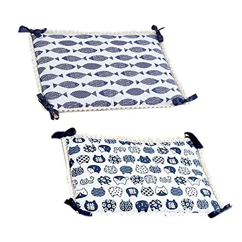 JW-online Enfriamiento de Verano para Mascotas Estera del cojín Impermeable y Transpirable de Gato Impreso para los Perros Grandes Cama para Dormir Almohada para Mascotas,Verde,M