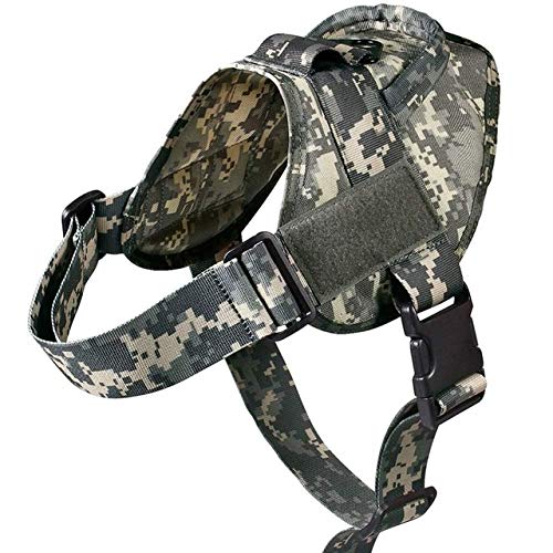 JW-online Táctica Perro de Trabajo arnés Patrulla Militar Collar de Perro de Servicio arnés K9 Chaleco con Mango formación Senderismo,ACU,L