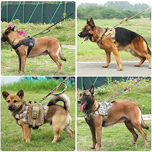 JW-online Táctica Perro de Trabajo arnés Patrulla Militar Collar de Perro de Servicio arnés K9 Chaleco con Mango formación Senderismo,ACU,L