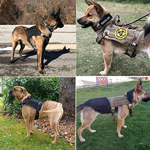 JW-online Tácticas de K9 Chaqueta de Punto Collar de Perro de Trabajo arnés del Perro con el Entrenamiento del Perro Correa Mango promueven Medio Gran Perros de Pastor alemán,arnés y una Correa,M