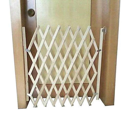 KAISIMYS Portón para Mascotas, Protectores de Barrera portón Plegable de Madera para escaleras de Perros para Interiores para Perros pequeños medianos Grandes (Altura 82 cm)