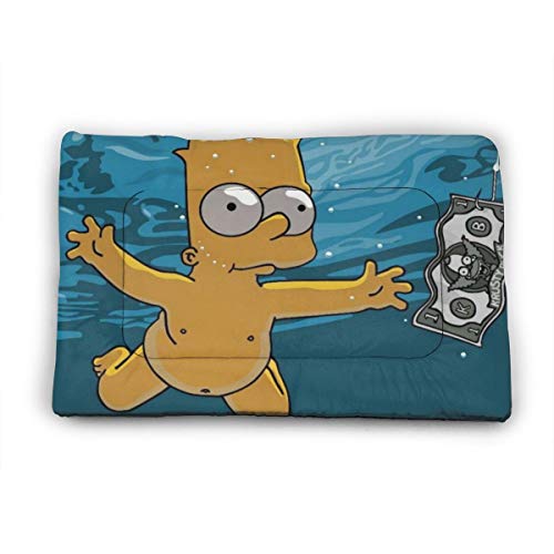 KANKANHAHA - Alfombrilla para Cama de Perro con diseño de Dibujos Animados Simpsons Suave y Lavable y Antideslizante para Perros y Gatos