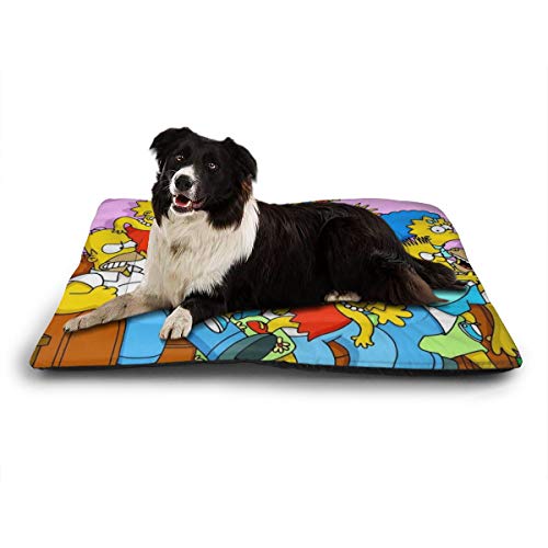 KANKANHAHA - Alfombrilla para Cama de Perro con diseño de Dibujos Animados Simpsons Suave y Lavable y Antideslizante para Perros y Gatos