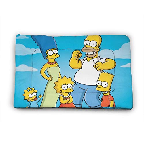 KANKANHAHA - Alfombrilla para Cama de Perro con diseño de Dibujos Animados Simpsons Suave y Lavable y Antideslizante para Perros y Gatos