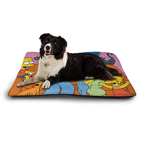 KANKANHAHA - Alfombrilla para Cama de Perro con diseño de Dibujos Animados Simpsons Suave y Lavable y Antideslizante para Perros y Gatos