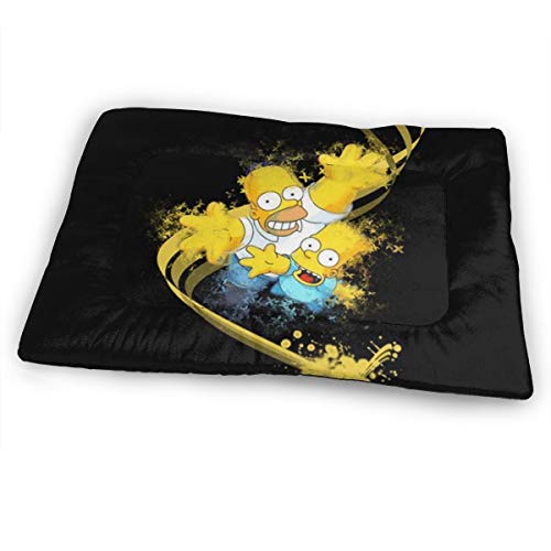 KANKANHAHA - Alfombrilla para Cama de Perro con diseño de Dibujos Animados Simpsons Suave y Lavable y Antideslizante para Perros y Gatos