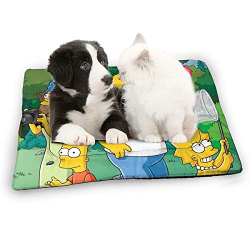 KANKANHAHA - Alfombrilla para Cama de Perro con diseño de Dibujos Animados Simpsons Suave y Lavable y Antideslizante para Perros y Gatos