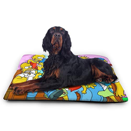 KANKANHAHA - Alfombrilla para Cama de Perro con diseño de Dibujos Animados Simpsons Suave y Lavable y Antideslizante para Perros y Gatos