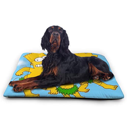 KANKANHAHA - Alfombrilla para Cama de Perro con diseño de Dibujos Animados Simpsons Suave y Lavable y Antideslizante para Perros y Gatos