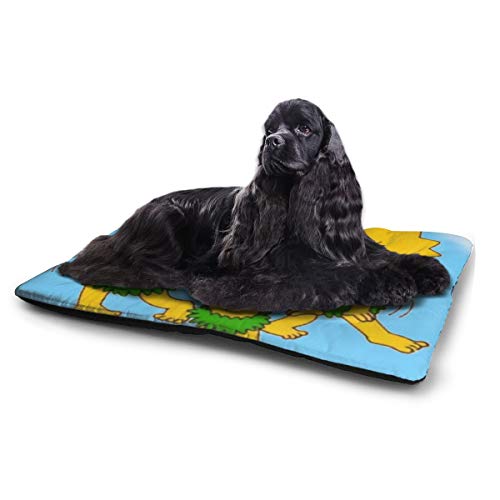 KANKANHAHA - Alfombrilla para Cama de Perro con diseño de Dibujos Animados Simpsons Suave y Lavable y Antideslizante para Perros y Gatos