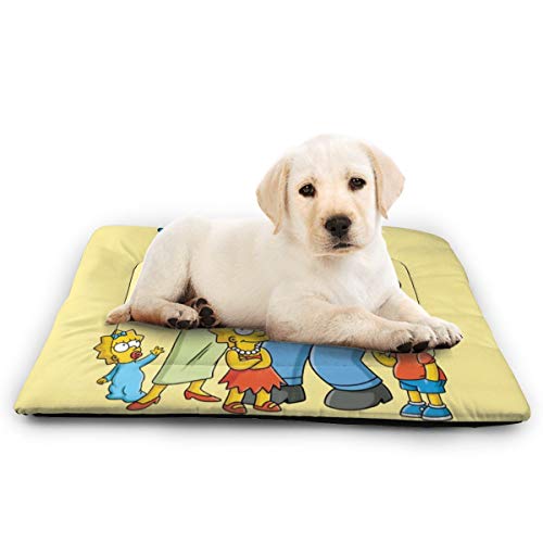 KANKANHAHA - Alfombrilla para Cama de Perro con diseño de Dibujos Animados Simpsons Suave y Lavable y Antideslizante para Perros y Gatos