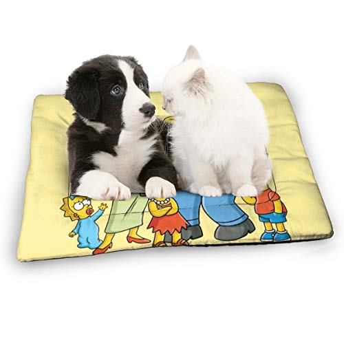 KANKANHAHA - Alfombrilla para Cama de Perro con diseño de Dibujos Animados Simpsons Suave y Lavable y Antideslizante para Perros y Gatos