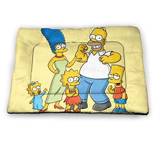 KANKANHAHA - Alfombrilla para Cama de Perro con diseño de Dibujos Animados Simpsons Suave y Lavable y Antideslizante para Perros y Gatos