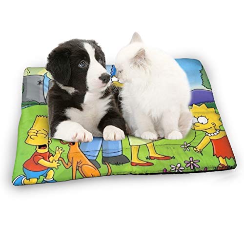 KANKANHAHA - Alfombrilla para Cama de Perro con diseño de Dibujos Animados Simpsons Suave y Lavable y Antideslizante para Perros y Gatos