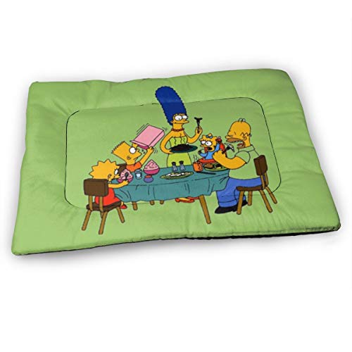 KANKANHAHA - Alfombrilla para Cama de Perro con diseño de Dibujos Animados Simpsons Suave y Lavable y Antideslizante para Perros y Gatos