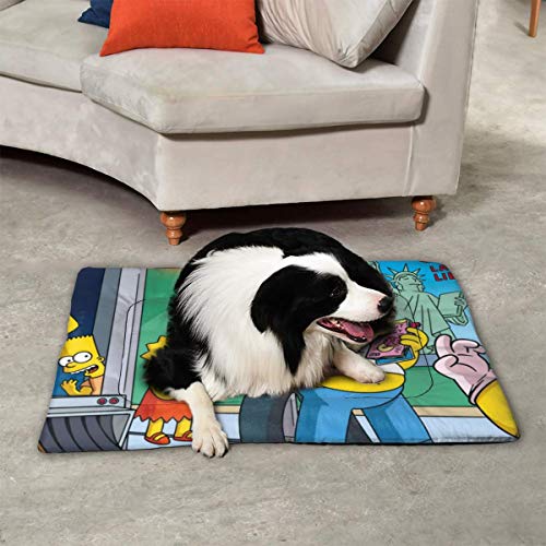 KANKANHAHA - Alfombrilla para Cama de Perro con diseño de Dibujos Animados Simpsons Suave y Lavable y Antideslizante para Perros y Gatos