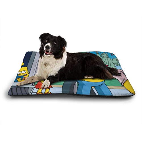 KANKANHAHA - Alfombrilla para Cama de Perro con diseño de Dibujos Animados Simpsons Suave y Lavable y Antideslizante para Perros y Gatos