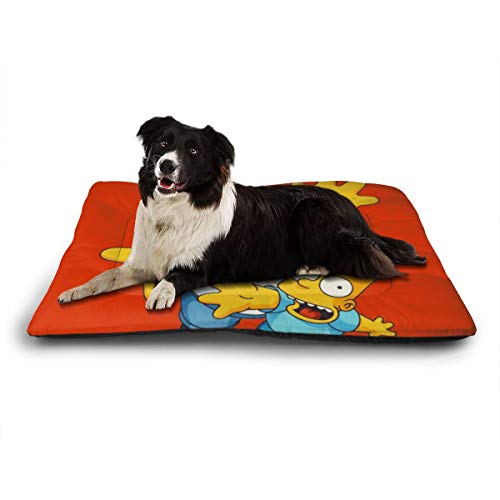 KANKANHAHA - Alfombrilla para Cama de Perro con diseño de Dibujos Animados Simpsons Suave y Lavable y Antideslizante para Perros y Gatos