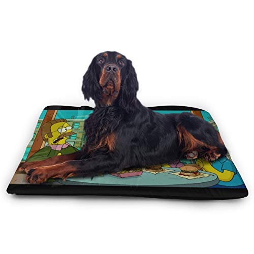 KANKANHAHA - Alfombrilla para Cama de Perro con diseño de Dibujos Animados Simpsons Suave y Lavable y Antideslizante para Perros y Gatos