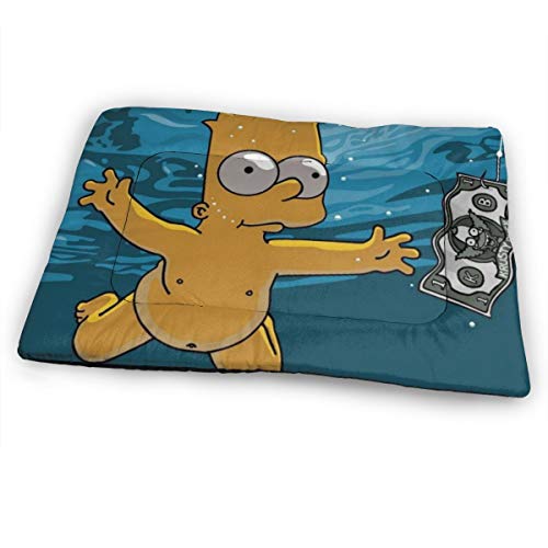 KANKANHAHA - Alfombrilla para Cama de Perro con diseño de Dibujos Animados Simpsons Suave y Lavable y Antideslizante para Perros y Gatos