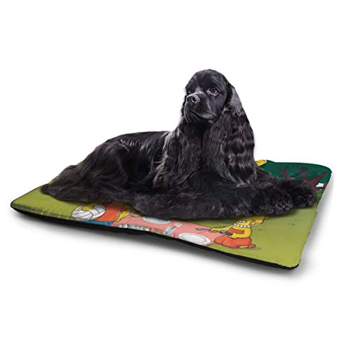 KANKANHAHA - Alfombrilla para Cama de Perro con diseño de Dibujos Animados Simpsons Suave y Lavable y Antideslizante para Perros y Gatos