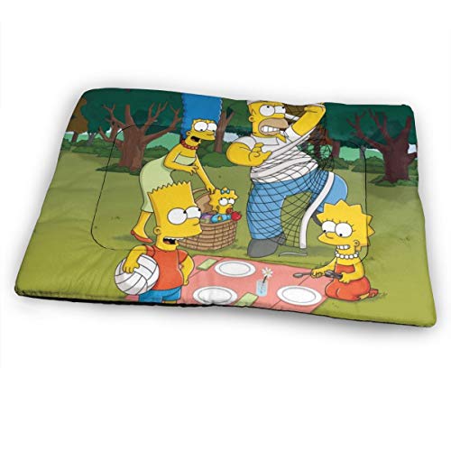 KANKANHAHA - Alfombrilla para Cama de Perro con diseño de Dibujos Animados Simpsons Suave y Lavable y Antideslizante para Perros y Gatos