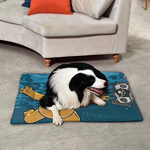 KANKANHAHA - Alfombrilla para Cama de Perro con diseño de Dibujos Animados Simpsons Suave y Lavable y Antideslizante para Perros y Gatos