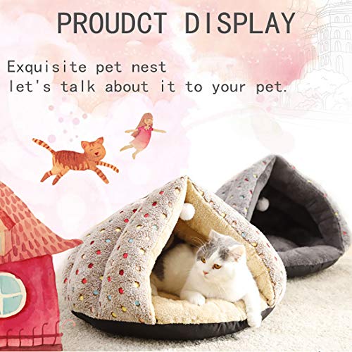 Kaura Cama de Felpa para Mascotas, Cojín de Felpa Suave, Cama Lavable para Gatos con Buen Efecto Aislante, para Mascotas, Gatos, Perros Pequeños,Gris