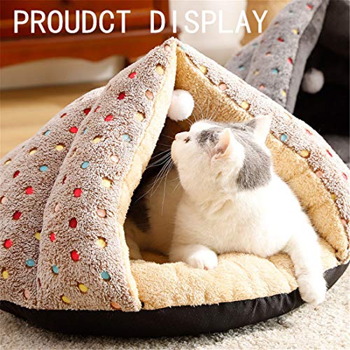 Kaura Cama de Felpa para Mascotas, Cojín de Felpa Suave, Cama Lavable para Gatos con Buen Efecto Aislante, para Mascotas, Gatos, Perros Pequeños,Gris