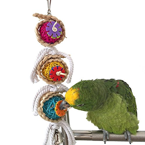 Keersi Juguete para picar para pájaros, ideal para loros, guacamayos africanos, periquitos grises, y cacatúas