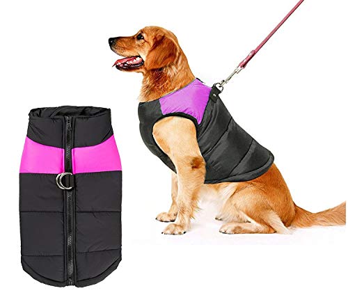 KIRALOVE Chaqueta para Perro - Chaqueta de Plumas - Impermeable - Acolchada - Abrigo - Perro - Invierno - otoño - Cazadora - Rosa - Talla s