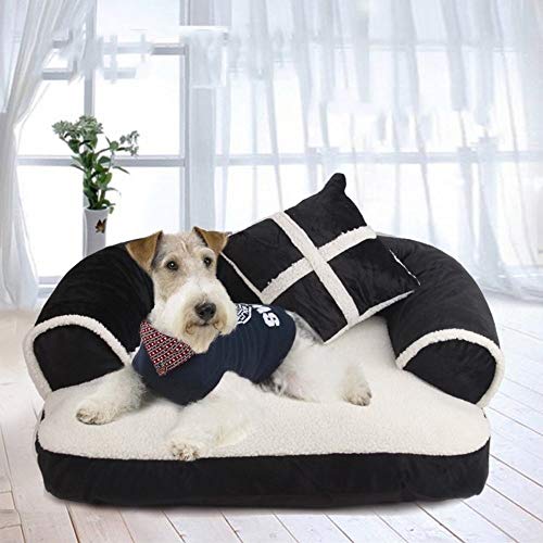 KJRJCW Cama para Perros Mascotas |Cama ortopédica para Perros y Gatos de Felpa y Gamuza con sofás (Size : L)