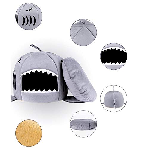 KJRJCW Cama para Perros, Perrera de sueño Profundo, Shark's Nest, Cama para Mascotas Kennel Cat Litter, Cama extraíble Lavable y Lavable para Mascotas (Color : Gray)