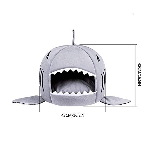 KJRJCW Cama para Perros, Perrera de sueño Profundo, Shark's Nest, Cama para Mascotas Kennel Cat Litter, Cama extraíble Lavable y Lavable para Mascotas (Color : Gray)