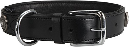 Knuffelwuff Hamilton - Collar para Perro, Piel, 36-45 cm, Color Negro