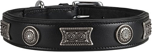 Knuffelwuff Hamilton - Collar para Perro, Piel, 36-45 cm, Color Negro