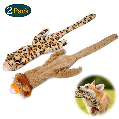 KTL Juguetes KitoLee para Perros, sin Relleno, sin Relleno, Juguetes duraderos para Perros, Juguetes para Masticar Perros pequeños, medianos y Grandes (Tigre y Leopardo)