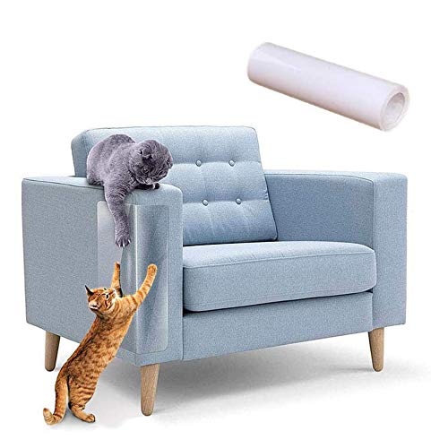 KTL Protector de Muebles Gatos, Transparente Autoadhesivas contra Arañazos de Gato Protector, con alfileres, protector de arañazos para sofá, mesa y sofá, transparente, 16 "L X 12" W (6 PCS)