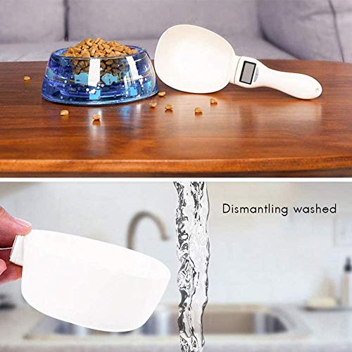 kuaile Pet Food Scoop Preciso Comida para Perros, Vaso medidor extraíble para Gatos, Cuchara de báscula Digital con Pantalla LCD para Alimentos de Animales, Cocina Hornear