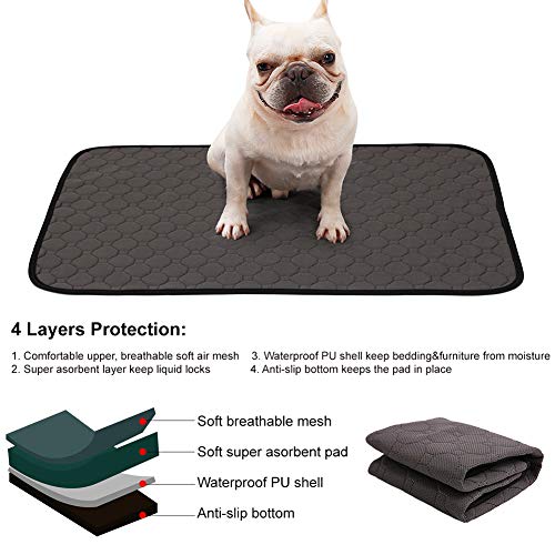 Kuoser - Almohadilla de entrenamiento para perros, reutilizable, impermeable, alfombrilla de absorción rápida, antideslizante, lavable a máquina, colchón para cachorros y gatos